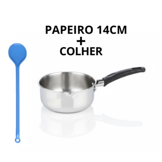 Panela Papeiro de Aluminio Para Papinha Purê Mingau Comida N14 Mais 1 Colher em Oferta na Shopee