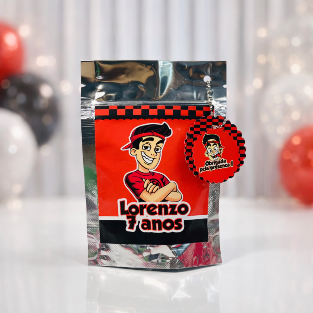 Saquinho Metalizado Ziplock Enaldinho Personalizado /Lembrancinha de Festa /Aniversário