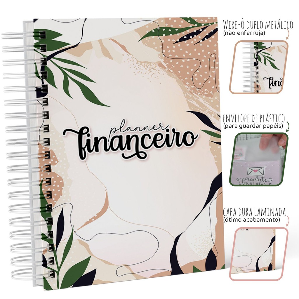 Planner Financeiro com Capa Dura Floral – Organize Suas Finanças e Comece a Juntar Dinheiro (M04)