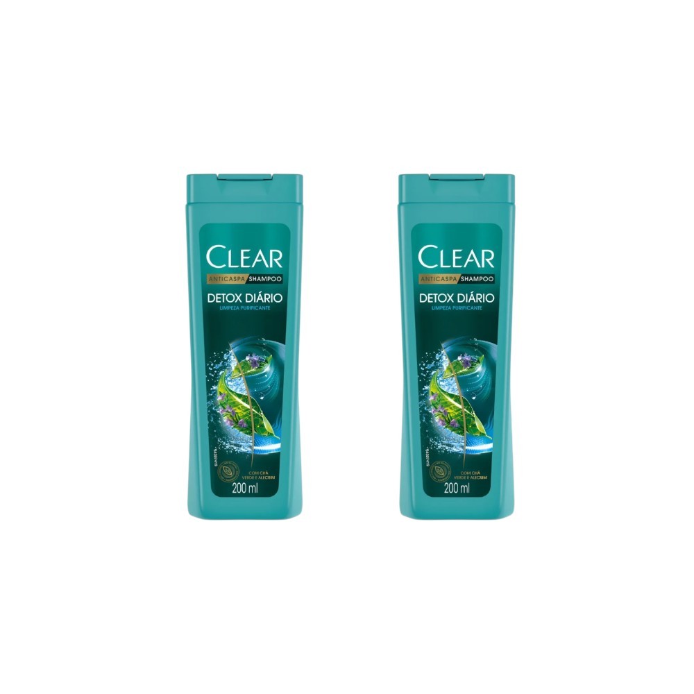 Kit 2 Shampoo Anticaspa Clear Botanique Detox Diário  400ml
