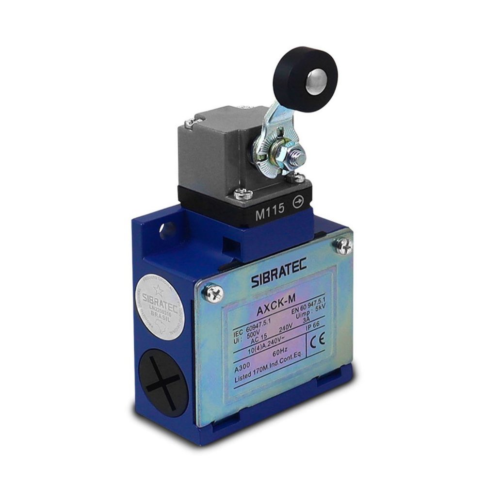 Chave Fim de Curso Com Roldana e Alavanca AXCK-M115 1NA + 1NF Sibratec