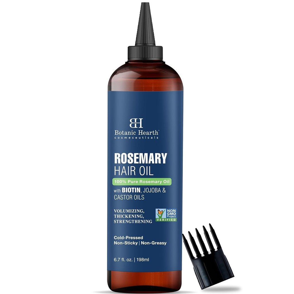 Botanic Hearth Óleo de Alecrim 100% Puro para Crescimento Capilar (200 ml) Enriquecido com Biotina, Óleo de Jojoba e Óle
