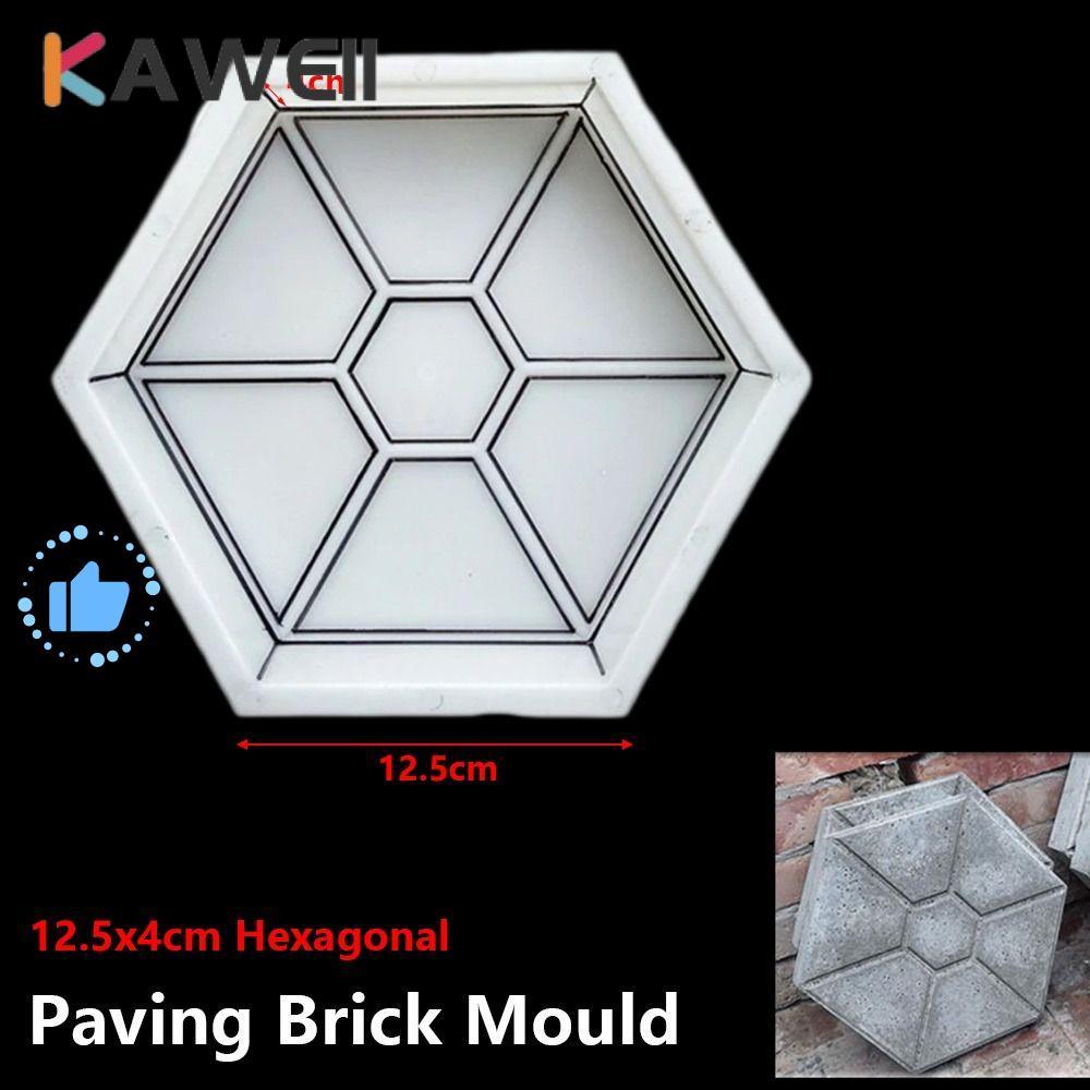 KAWEII 1 Peça De Molde De Tijolo De Pavimentação , De Pedra Hexagonal 12.5x4cm , Plástico Para Fazer Caminho De Concreto