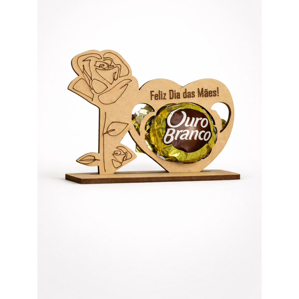 Kit 50 Lembrancinhas Porta Bom Bom MDF Dia Das Mães Presente