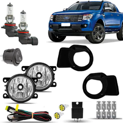 Kit Farol De Milha Neblina Auxiliar Farolete Cibie Ranger 2012 2013 2014 2015 2016 Moldura Preta