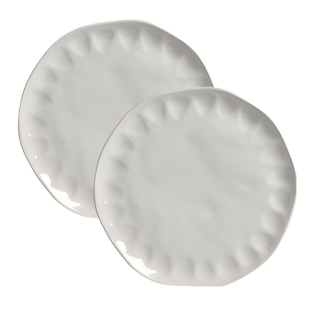 CONJUNTO 2 PRATO RASO JANTAR CRISTALINA CERAMICA 28CM SCALLA