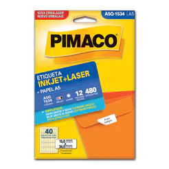 Etiqueta inkjet/laser A5Q1534 com 12 folhas Pimaco