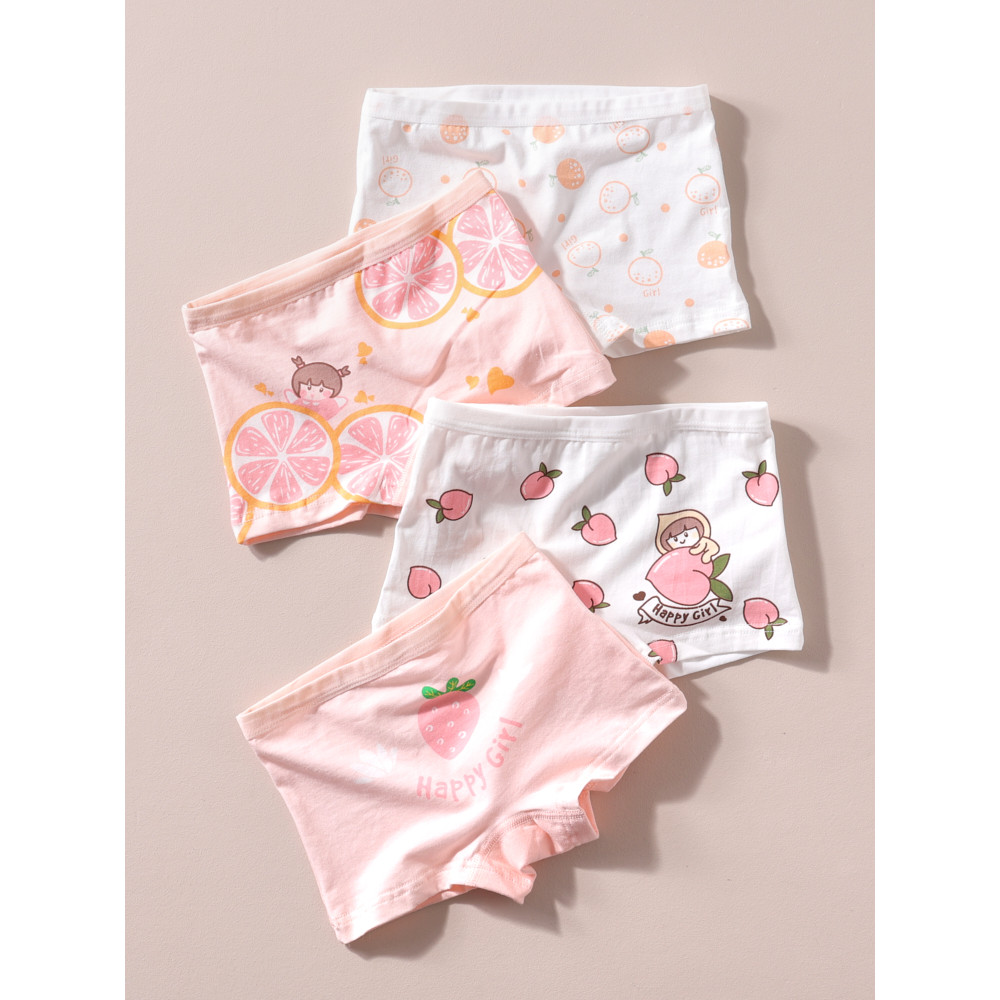 Meninas boxer briefs algodão meninas cuecas do bebê crianças meninas boxer briefs algodão médio grande crianças Shorts