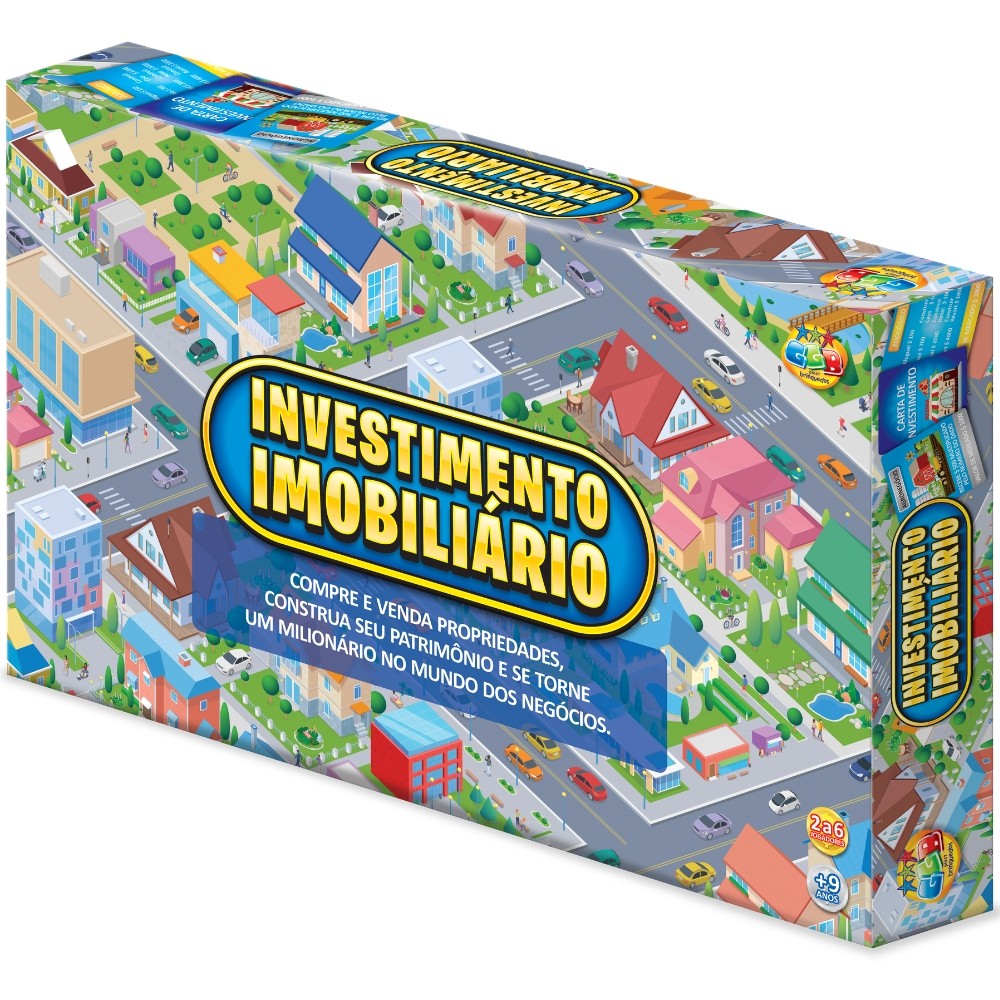 JOGO DE TABULEIRO INVESTIMENTO IMOBILIÁRIO GGB BRINQUEDO MESA BANCO DINHEIRO COM