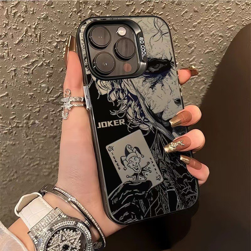 Anti-impacto Rígida Capinha capa Moda Joker Coringa Comics para iPhone 11 12 13 14 15 16 17 Pro Max/Air/Plus/Mini/E