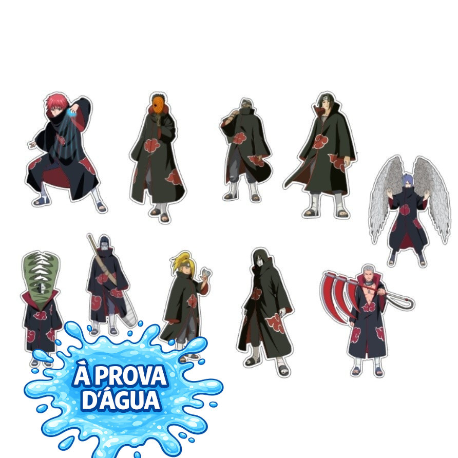 100 Adesivos a prova de d agua apliques Naruto akatsuki  Tags   Festa  para    tag adesivo aplique vinil