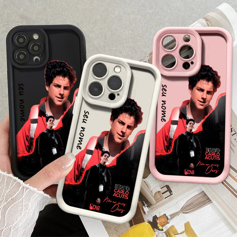 Capinha personalizada São Carlo Acutis para iphone 13 normal 15 14 11 12 17 16 pro max 15 plus 14 pro capa silicone