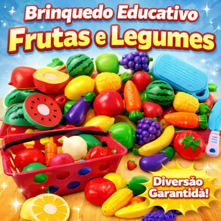 Kit De Frutas De Brinquedo Com Tábua De Cortar 25 Peças em Oferta na Shopee