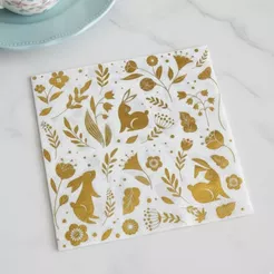 Guardanapo de Páscoa - Flores - Branco - 16,5x16,5cm - 10 unidades - Rizzo