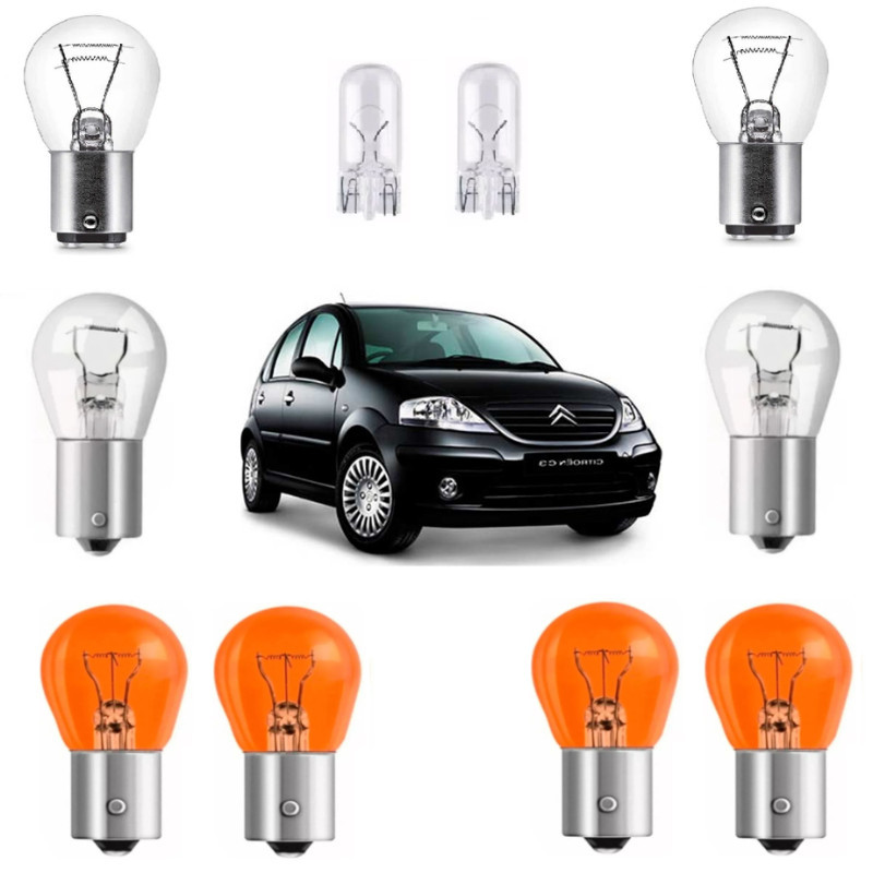 Kit 10 Lampadas Halógena Lanterna Seta Ré Freio Citroën C3 em Oferta na Shopee