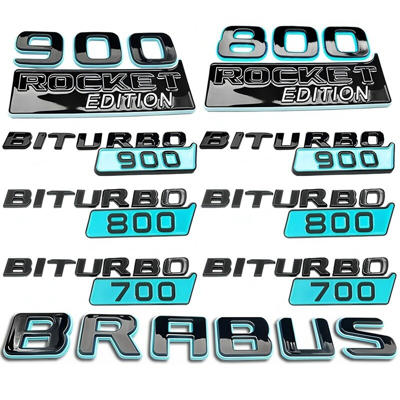 Para BRABUS 700 800 900 ROCKET EDITION Emblema Tiffany Azul Boné Logotipo Adesivo Traseiro Mercedes Benz G63 G500 G350 G