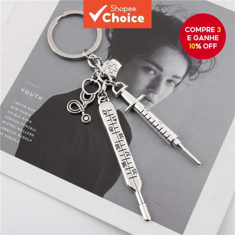 Enfermeira Médica Boné Chaveiro Seringa Médico Estetoscópio Termômetro Jóias Criativas Presente Colega De Classe em Oferta na Shopee