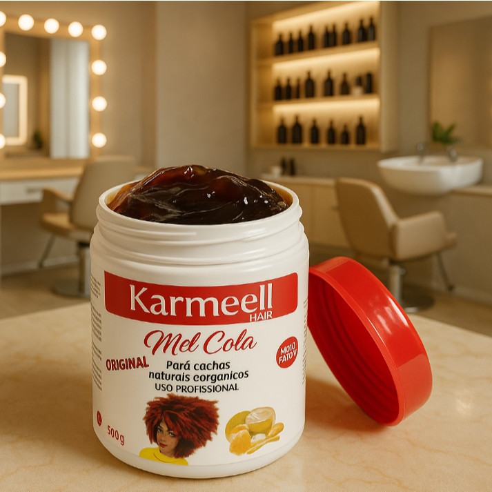 Mel Cola Para Cachos Naturais e Orgânicos Karmeell 500g Original em Oferta na Shopee