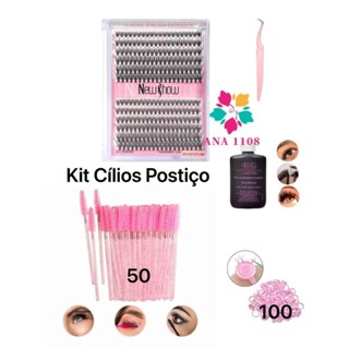 New Show Kit Cílios Postiço Tufo Tufinho  Cilios em Casa Cola Salon ProArdell em Oferta na Shopee