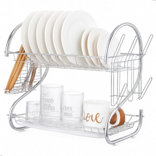 Escorredor De Louça e Talheres Para Até 14 Pratos Organizador De Cozinha Compacto e Design Moderno em Oferta na Shopee
