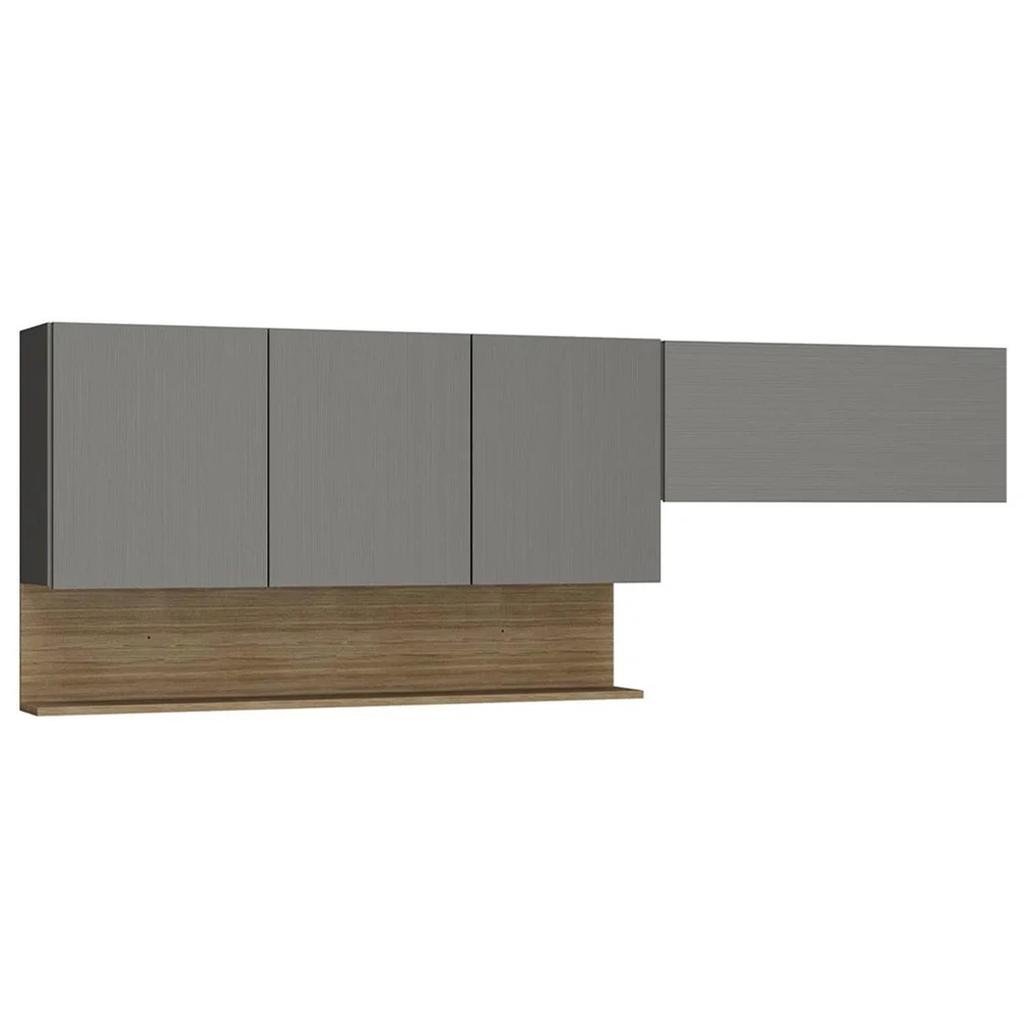 Armário de Cozinha 120cm com Aéreo 70cm Lina Z06 Gris/Freijó - Mpozenato em Oferta na Shopee