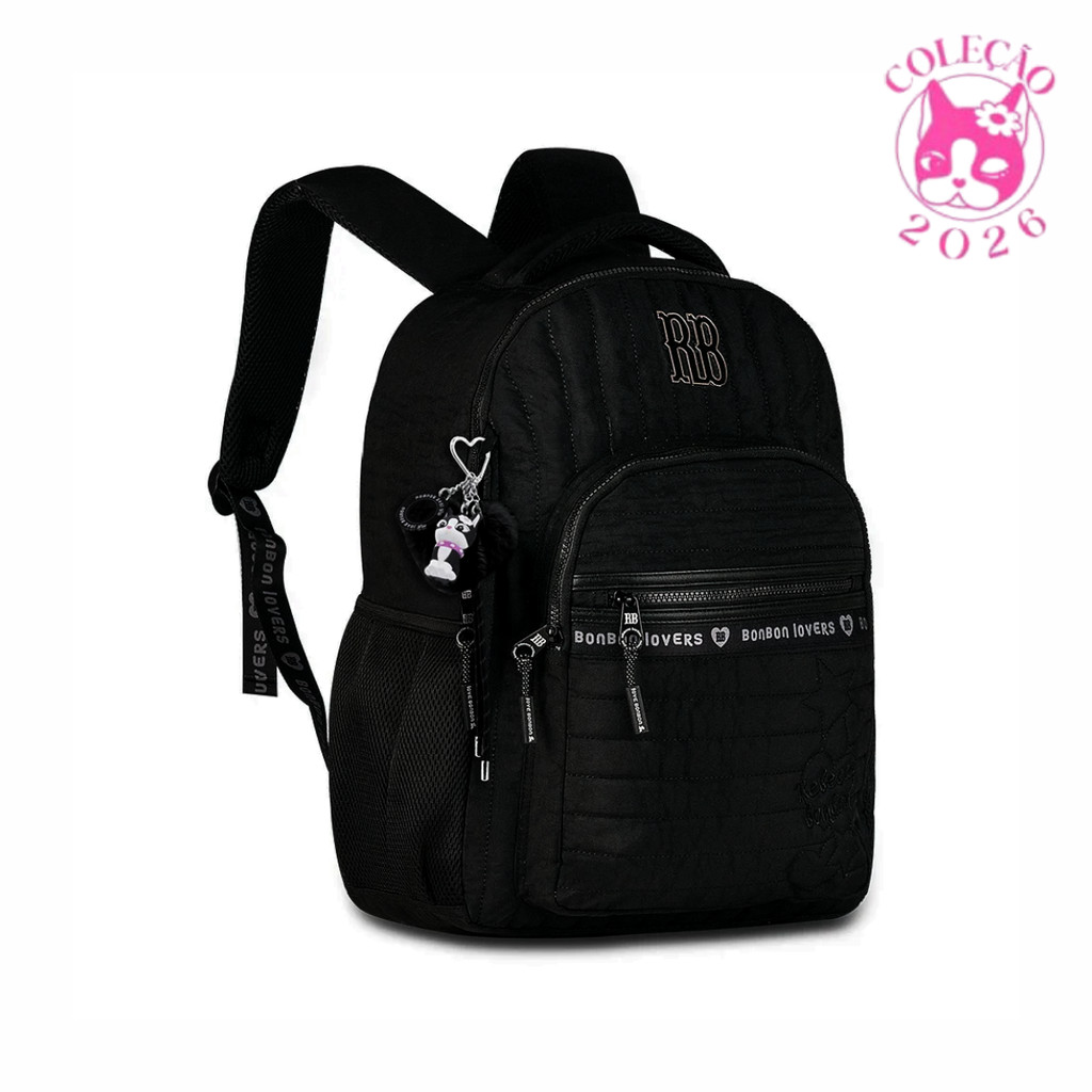 Mochila de Costas Rebecca Bonbon Sweet Dreams -Clio Style Cor:Preto