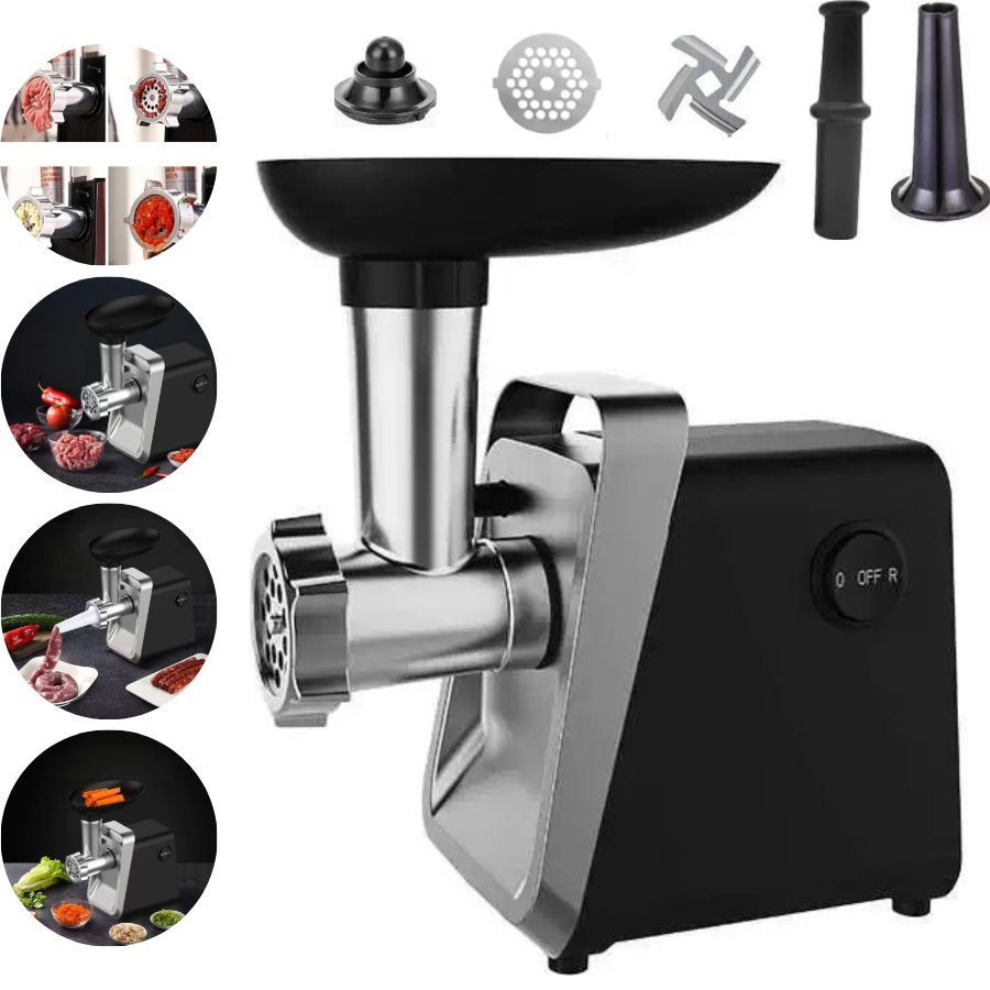 Moedor De Carne Automático 110V Ou 220V Aço Inox Para Linguiça Carne Pimenta Alho Com Plugue em Oferta na Shopee