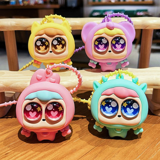 Olhos Grandes Bonito Menina Chaveiro Brinquedo De Descompressão Lento Rebote Saco Pingentes Presentes