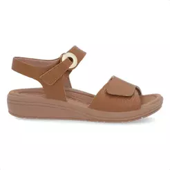 Sandália Usaflex Feminina Salto Anabela Ajuste Fecho-Flex Casual AK0508