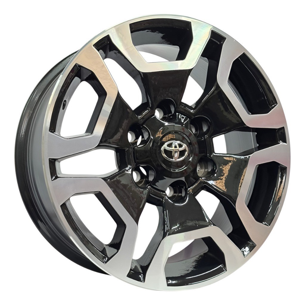 Jogo Roda Aro 17 Toyota Hilux Sw4 Srv Srx 2020/2021/2022/2023/2024/2025 Preta Diamantada