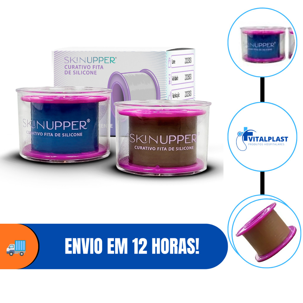 Fita de Silicone para Cicatrizes e Queloides Lismed Transparente e Bege 2,5cm x 1,5m