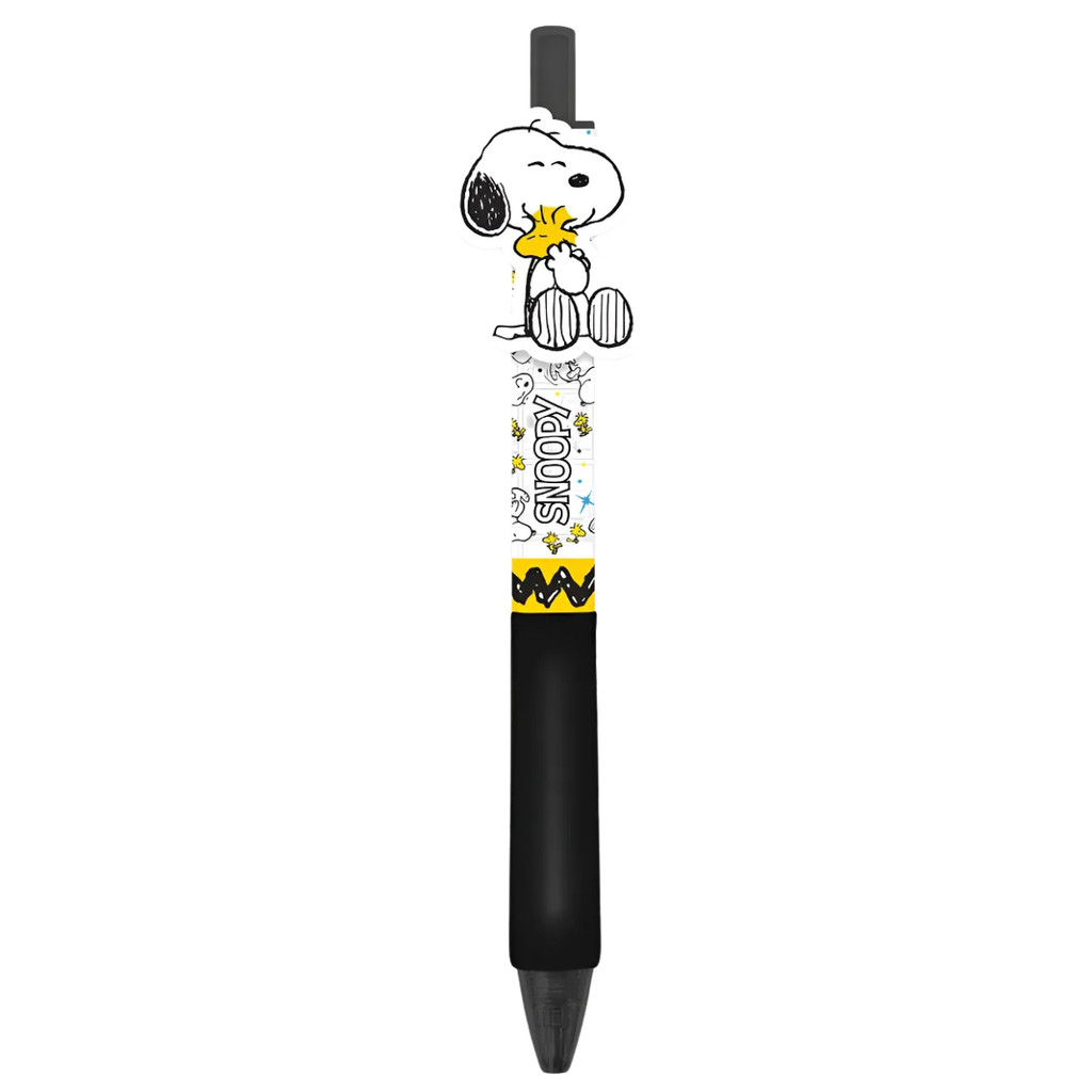 Caneta Snoopy Preta Esferográfica Retrátil Tilibra