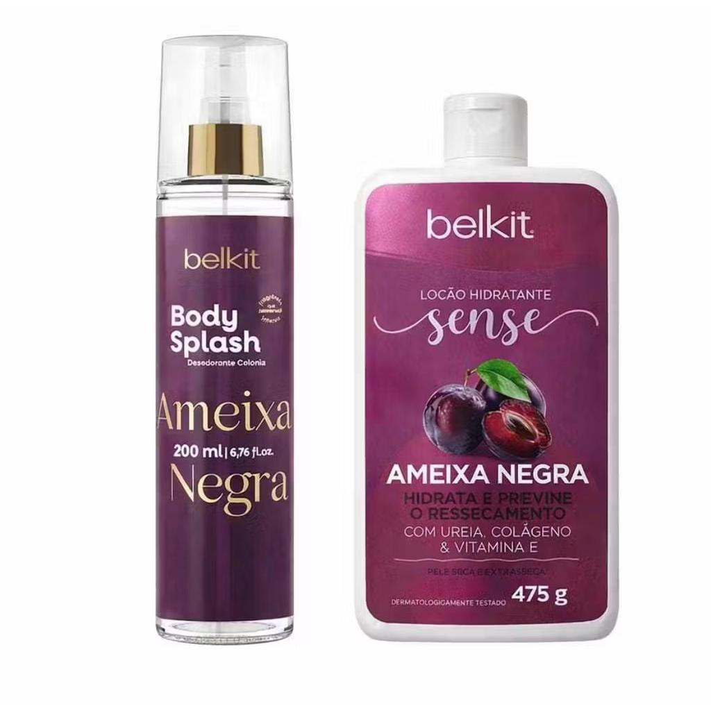 Kit Ameixa Negra: Hidratante Corporal Pele Seca 475ml + Body Splash  200ml - Belkit