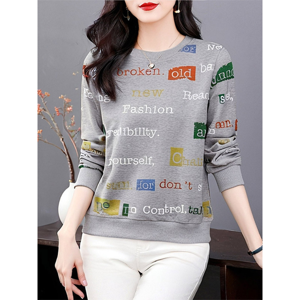 Roupas de mãe de meia-idade outono roupas superiores 2026 novo estilo moletom roupas femininas chique nicho meia-idade i