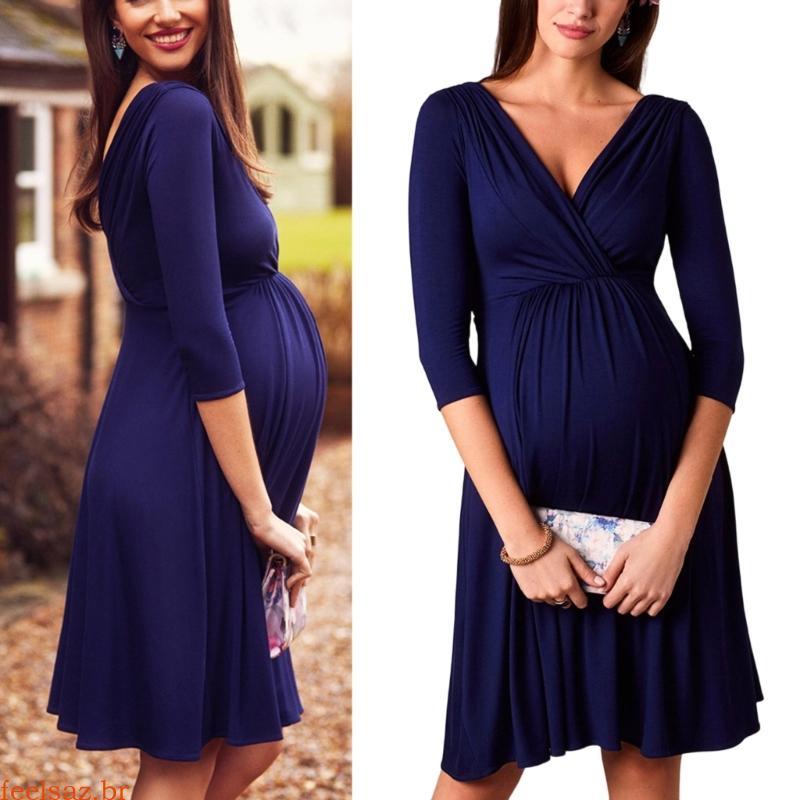 feelsaz Vestido Amamentação Macio Para Mamãe, Maternidade Invisível Enfermagem