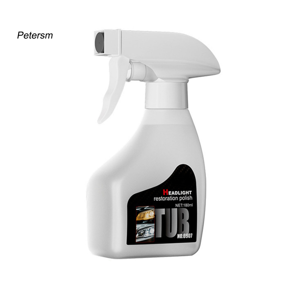 Universal Headlight Refurbisher Car Cleaner Restoration Kit with 180ml Ceramic Coating Spray – Restore Yellowed Foggy 