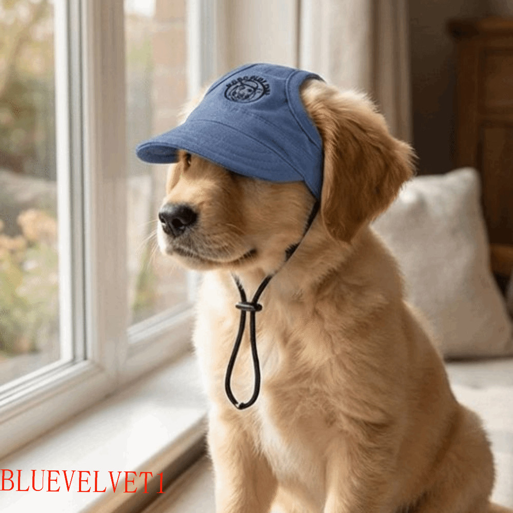 BLUEVELVET1 Chapéu De Beisebol Para Cães , Protetor Solar De Algodão Respirável Gatos Confortável Com Viseira Ajustável