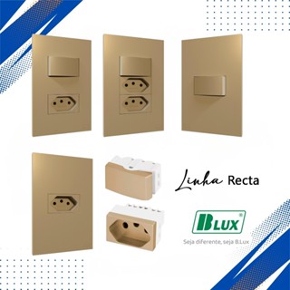 Tomada 10a 20a Interruptor Simples e Paralelo Recta Areia Satin Conjunto Placa Módulo Blux 4x2 em Oferta na Shopee