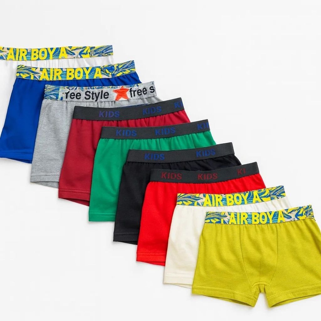 Kit Cuecas Infantil Boxer Algodão Juvenil Roupa intima Premium Box Elástico Qualidade Conforto