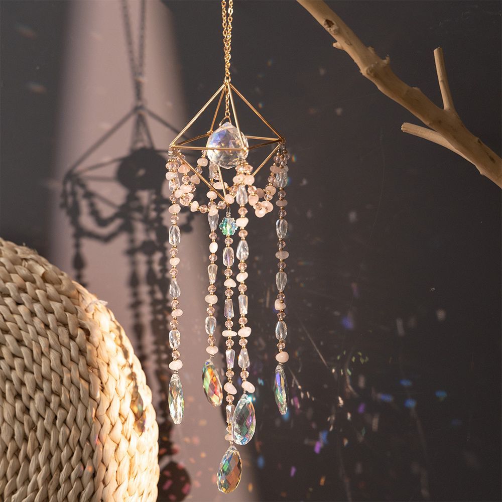 Sunshine Catcher pingente de cristal vento carrilhão pingente quarto janela pingente fantasia arco-íris decoração para c