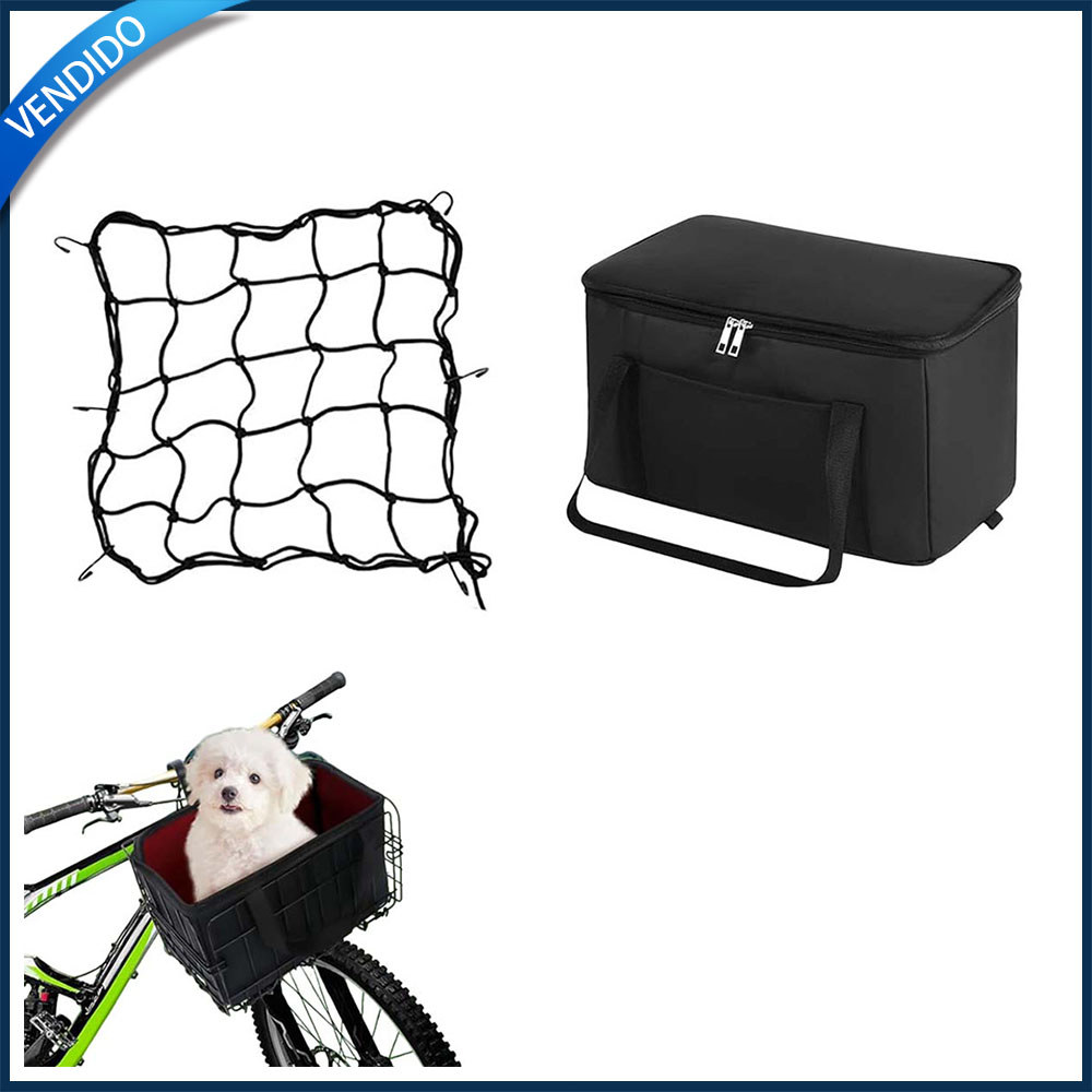 Preto Bolsa para guardar bicicletas forro para cesta forros para cesta redes para bagagem bolsas de malha resistentes