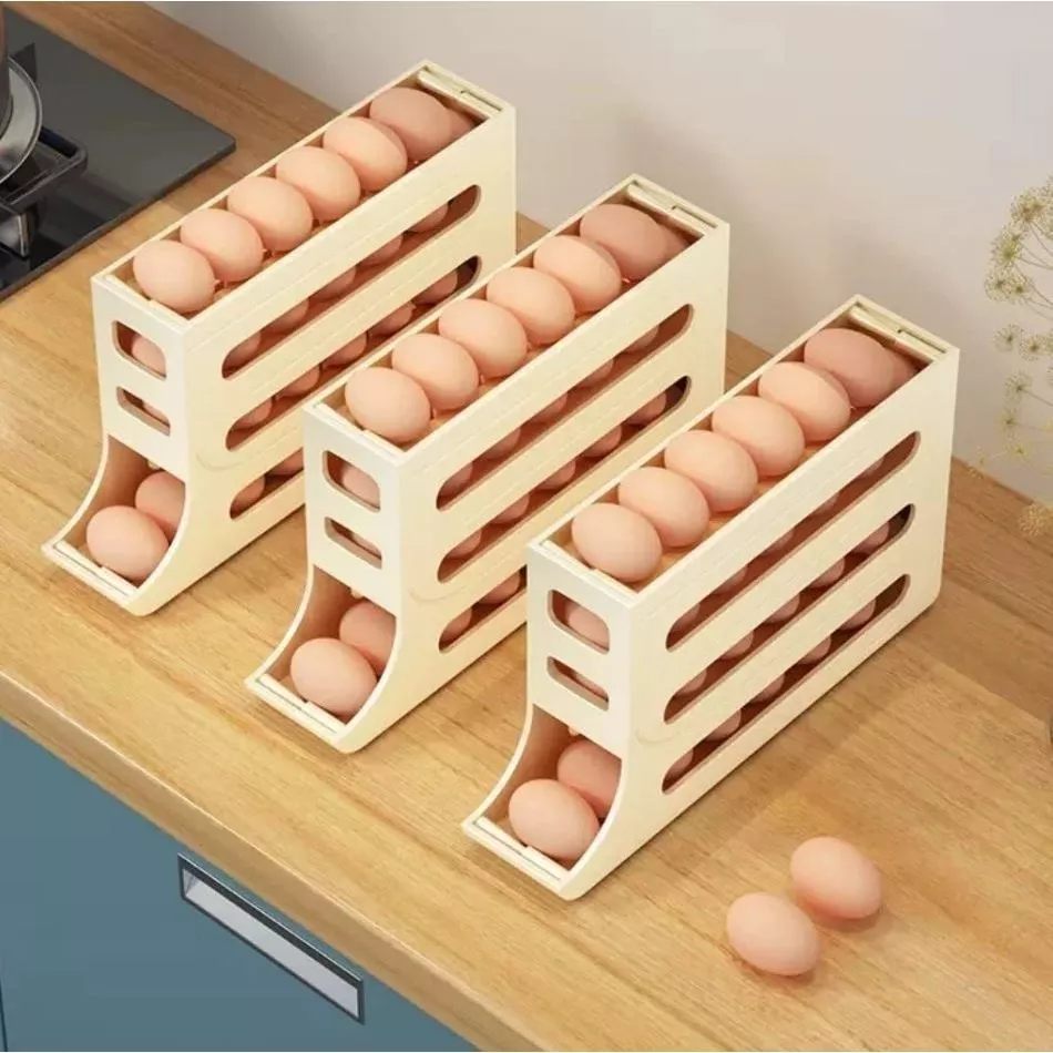 Suporte Organizador De Ovos Dispenser Para Geladeira Prático Anti-Queda Utensílios De Cozinha Original — imagem 1