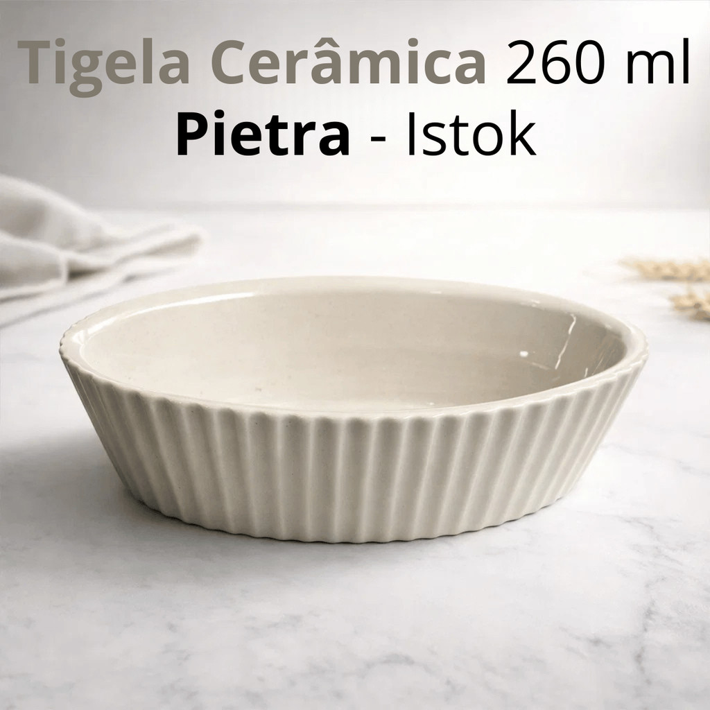 Tigela Cerâmica 260ml Pietra Oval - Istok / Bowl Cereal Sopa Cozinha Servir Mesa Resistente Ramekin