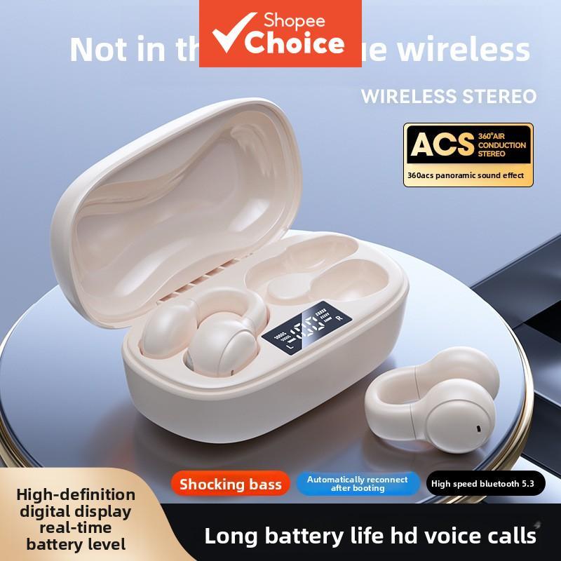  Fones de ouvido mais vendidos com clipe Bluetooth 5.4, fones de ouvido intra-auriculares sem fio, mini fones de ouvido