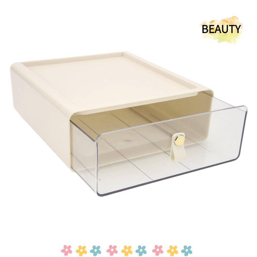BEAUTYHOMEBR Caixa De Armazenamento De Gaveta , Recipiente Cor Creme De Material Transparente , Multiuso