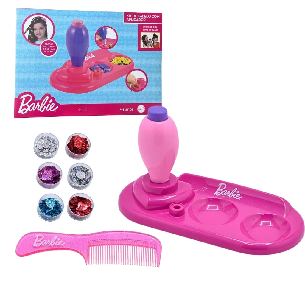 Acessórios Barbie Kit De Cabelo Com Aplicador - Fun 0196-3 em Oferta na Shopee