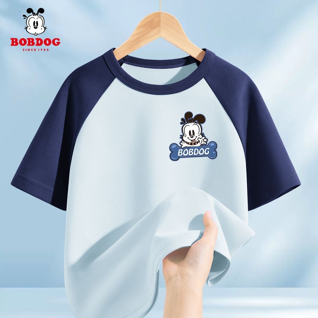 Babudou meninos camiseta verão fino puro algodão meninos estilo esportivo solto All-Match topo High-End crianças mangas 
