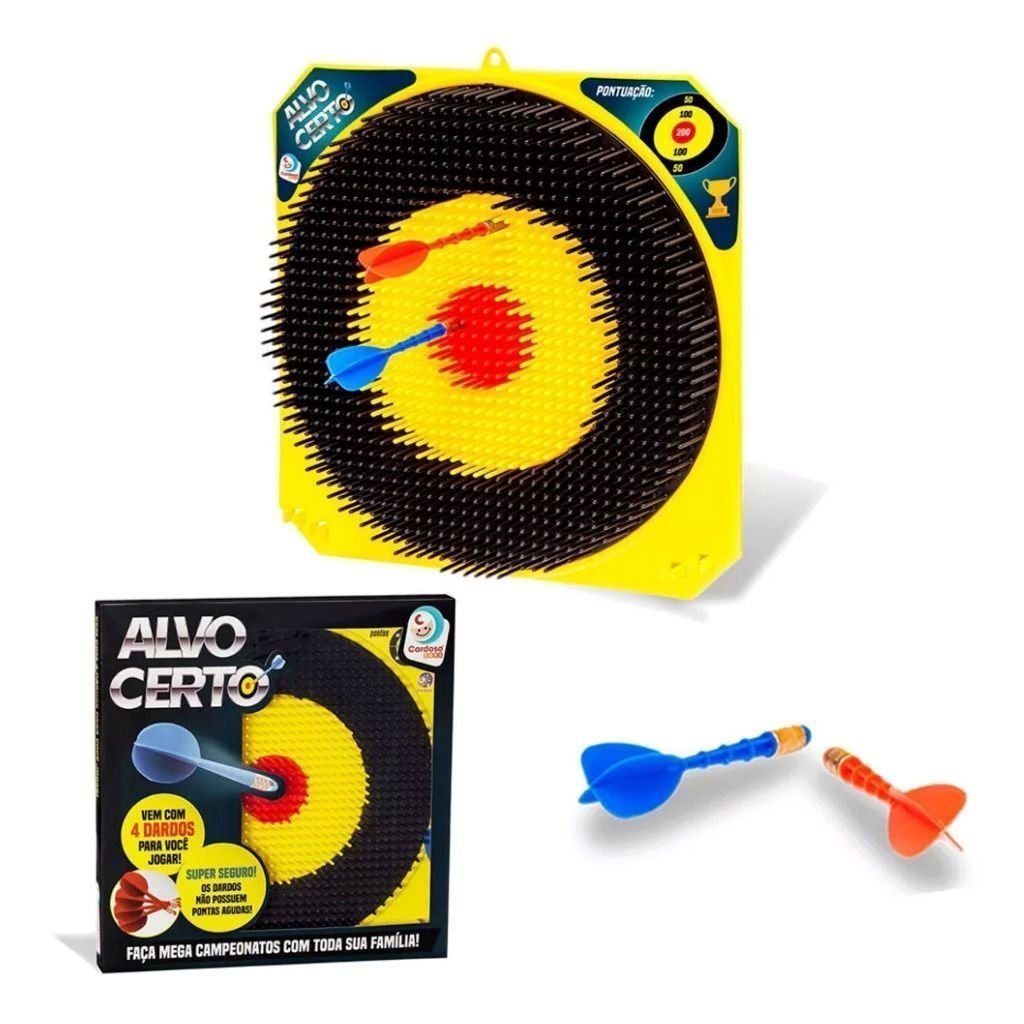 Jogo de Dardos para Crianças - 4 Dardos - Sem Pontuação - Super Seguro