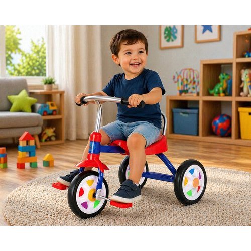 Triciclo I Antil Pedal Triciclo Criança Brinquedo Ao Ar Livre Seguro Co Ortável Azul Menino Menina
