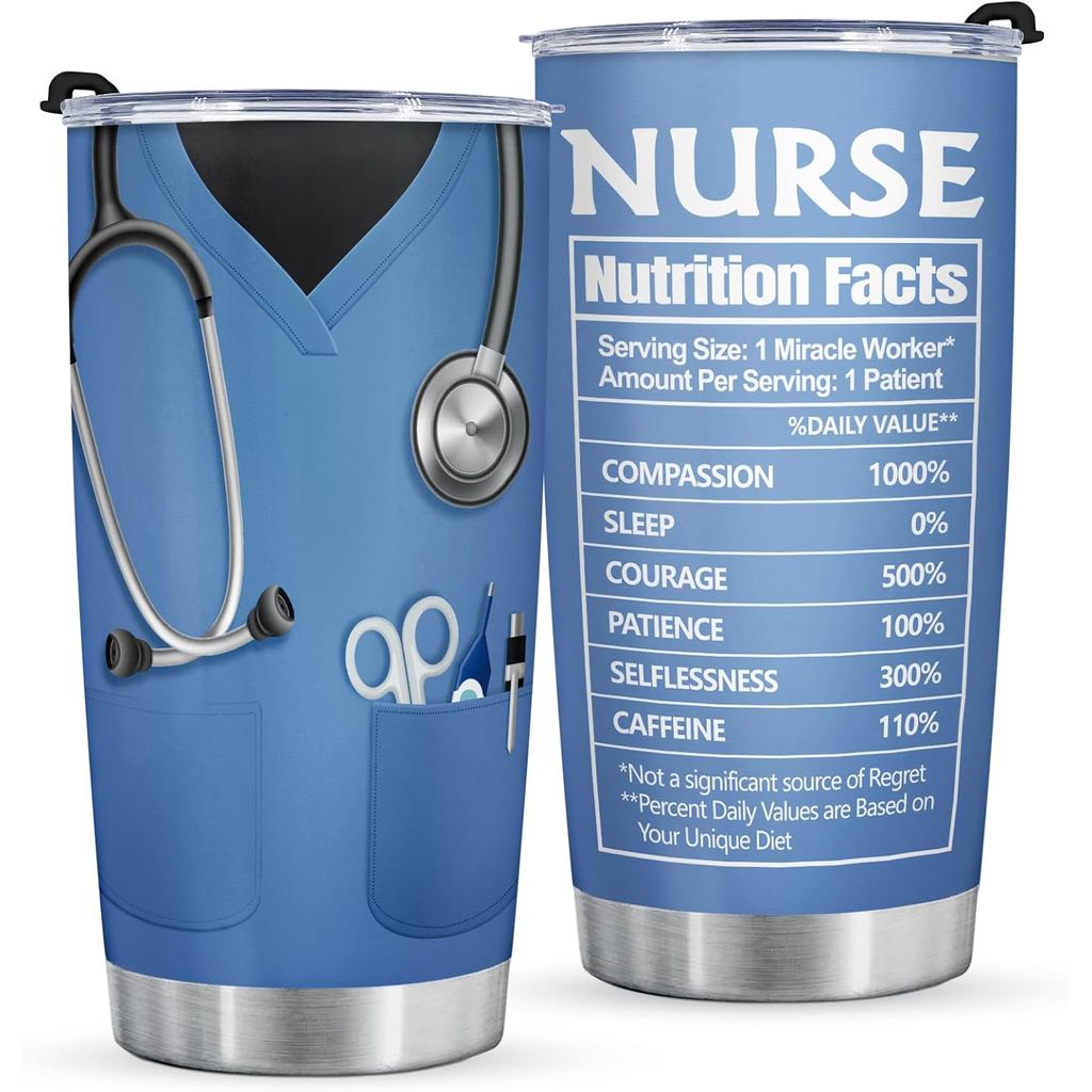 Shqiueos Presentes Engraçados de Enfermeira para Mulheres e Homens, Copo de Café 20oz, Presente de Apreciação da Semana